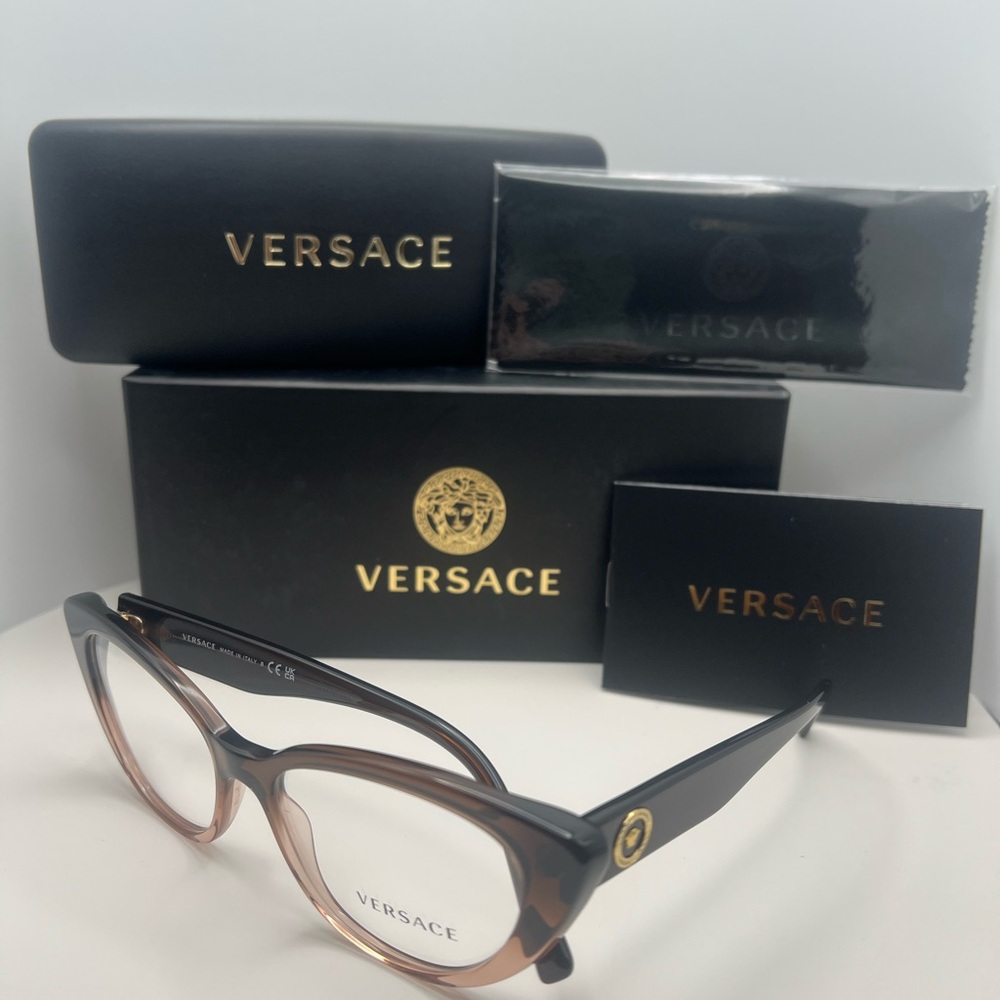 Versace Women's Glasses in Black and Brown